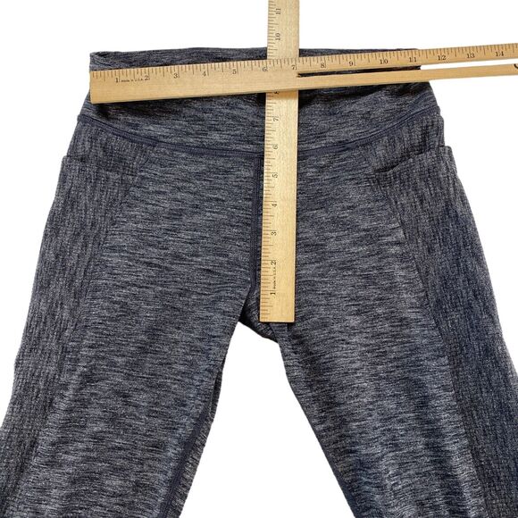 Athleta Girl School Day Ribbed Tight Leggings XL Gray Stretch Logo Elastic Waist - Picture 5 of 15